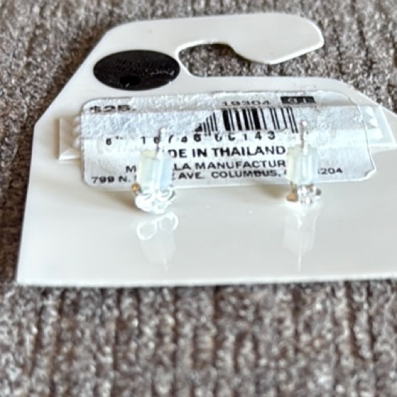 It’s Bitsy Sterling Silver With cubic zirconia rhinestone tiny Earrings, NWT - Picture 3 of 4